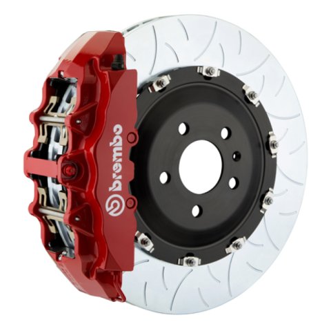 Brembo 15-23 Mustang GT/V6/EcoBoost Front GT BBK 6 Piston Cast 380x34 2pc Rotor Slotted Type3-Red