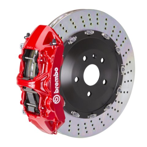 Brembo 09-11 GTR /12+ GTR Front GT BBK 6 Piston Cast 405x34 2pc Rotor Drilled-Red