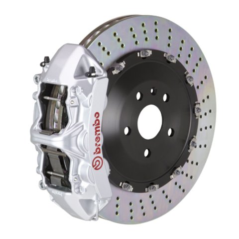 Brembo 14-20 F-Type S (Excl RWD) Fr GT BBK 6Pist Cast 405x34 2pc Rotor Drilled-Silver