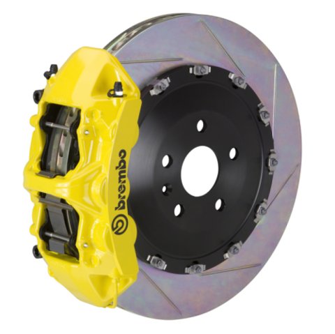 Brembo 21+ Model S Plaid/Model X Plaid Fr GT BBK 6Piston Cast 405x34 2pc Rotor Slotted Type1-Yellow