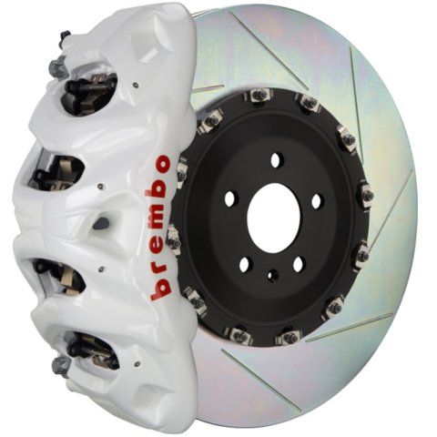 Brembo 18+ RS5 Front GT BBK 6 Piston Cast 405x34 2pc Rotor Slotted Type-1- White