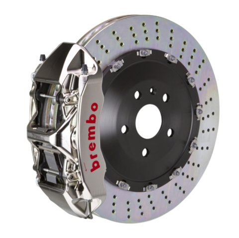 Brembo 2023 Volkswagen Tiguan R Front GTR BBK 6-Piston 405x34 2-Piece Rotors Drilled - Black HA