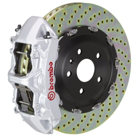 Brembo 24+ BMW M30i/530i XDrive Front GT BBK 6 Piston Cast 380x34 2pc Rotor Drilled - Silver