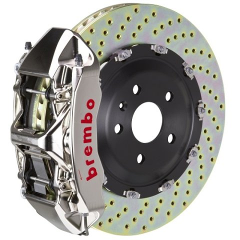 Brembo 25+ BMW X3 30 xDrive Front GT-R BBK 6 Piston Billet 380x34 2pc Rotor Drilled - Nickel Plated