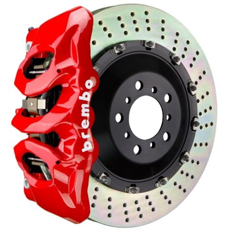 Brembo 25+ BMW X3 30 xDrive/BMW X3 M50 xDrive Fr GT BBK 6 Piston Cast 405x34 2pc Rotor Drilled - Red