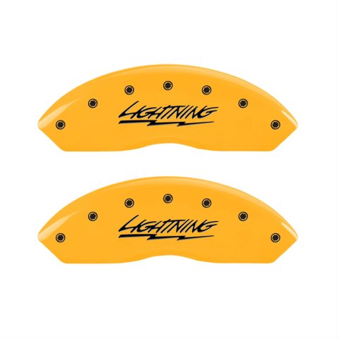MGP 4 Caliper Covers Engraved Front & Rear Lightning Yellow Finish Black Char 2000 Ford F-150