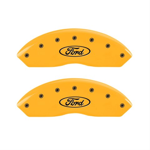 MGP 4 Caliper Covers Engraved F & R Oval Logo/Ford Yellow Finish Black Char 2000 Ford Expedition