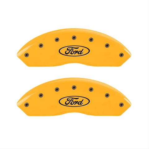 MGP 4 Caliper Covers Engraved F & R Oval Logo/Ford Yellow Finish Black Char 2009 Ford Explorer