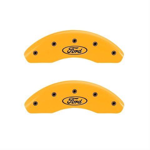 MGP 4 Caliper Covers Engraved Front & Rear Oval Logo/Ford Yellow Finish Black Char 2000 Ford Falcon