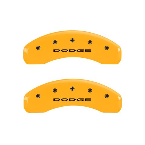 MGP 4 Caliper Covers Engraved Front & Rear Dodge Yellow Finish Black Char 2008 Dodge Durango