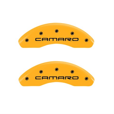 MGP 4 Caliper Covers Engraved Front Camaro Rear Z28 Yellow Finish Black Char 1997 Chevy Camaro