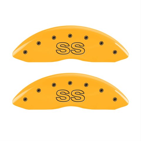 MGP 4 Caliper Covers Engraved Front & Rear Classic/SS Yellow Finish Black Char 2000 Chevrolet Camaro