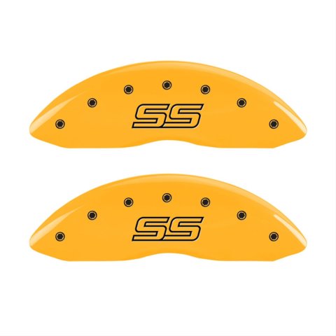 MGP 4 Caliper Covers Engraved F & R Trailblazer SS Yellow Finish Black Char 2008 Chevy Trailblazer
