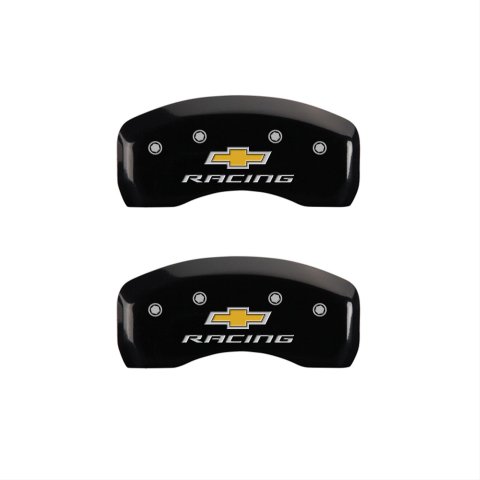 MGP 4 Caliper Covers Engraved F & R Chevy Racing Black Finish Silver Char 2019 Chevrolet Malibu