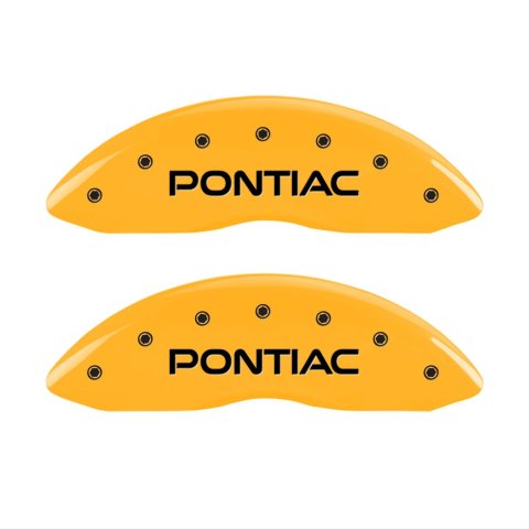 MGP 4 Caliper Covers Engraved Front Pontiac Rear Arrow Yellow Finish Black Char 2004 Pontiac GTO