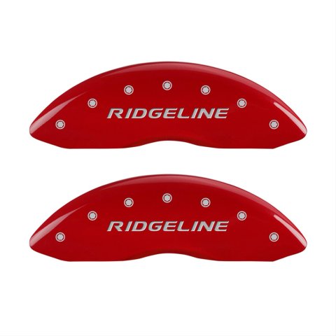 MGP 4 Caliper Covers Engraved Front & Rear Ridgeline Red Finish Silver Char 2017 Honda Ridgeline
