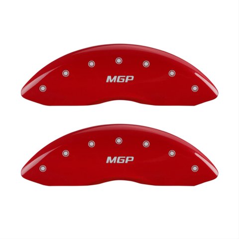 MGP 4 Caliper Covers Engraved Front & Rear MGP Red Finish Silver Characters 2019 Kia Sedona