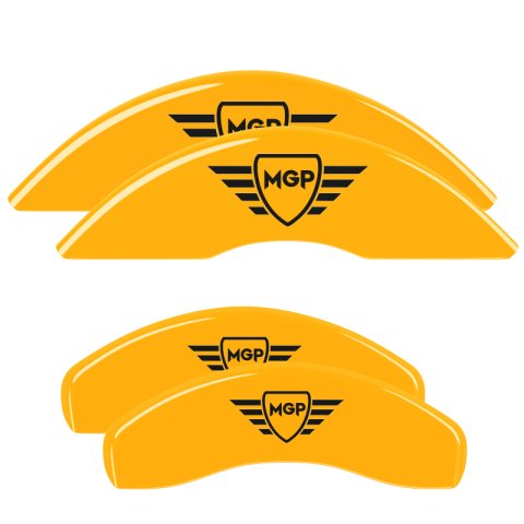 MGP 4 Caliper Covers Engraved Front & Rear MGP Yellow Finish Black Characters 2009 Scion tC