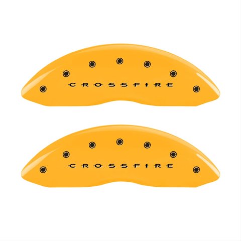 MGP 4 Caliper Covers Engraved F & R Crossfire Yellow Finish Black Char 2005 Chrysler Crossfire