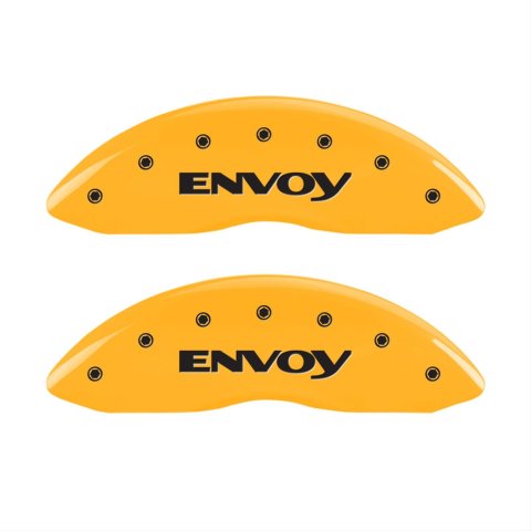 MGP 4 Caliper Covers Engraved Front & Rear Envoy Yellow Finish Black Char 2009 GMC Envoy