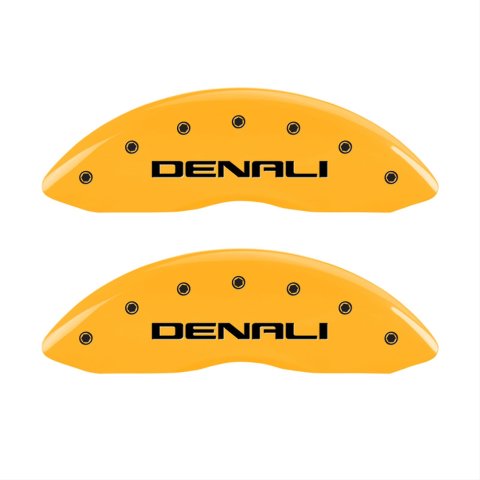 MGP 4 Caliper Covers Engraved Front & Rear Denali Yellow Finish Black Char 2003 GMC Safari
