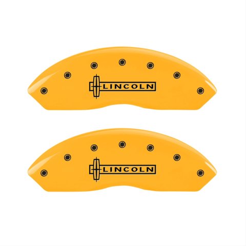 MGP 4 Caliper Covers Engraved Fr Lincoln Rr Star Logo Yellow Finish Blk Char 2002 Lincoln Blackwood