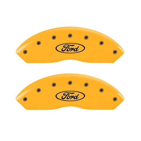 MGP 4 Caliper Covers Engraved Fr Lincoln Rr Star Logo Yellow Finish Blk Char 17 Lincoln Continental