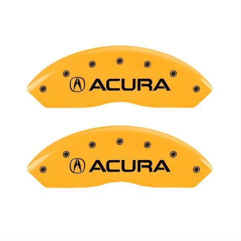 MGP 4 Caliper Covers Engraved Front & Rear Acura Yellow Finish Black Char 1999 Acura RL