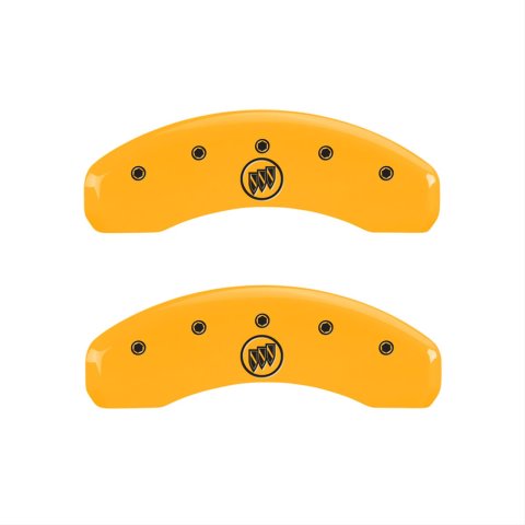 MGP 4 Caliper Covers Engraved Front Buick Rear Yellow Finish Black Char 2008 Buick Lucerne