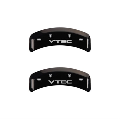 MGP 4 Caliper Covers Engraved Front & Rear Vtech Black finish silver ch