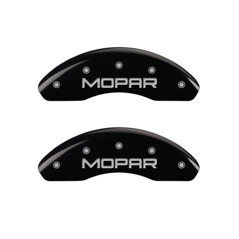 MGP 4 Caliper Covers Engraved Front & Rear MOPAR Black finish silver ch