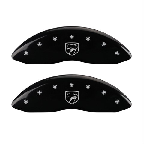 MGP 4 Caliper Covers Engraved Front Gen 2/Viper Engraved Rear Gen 2/Snake Black finish silver ch