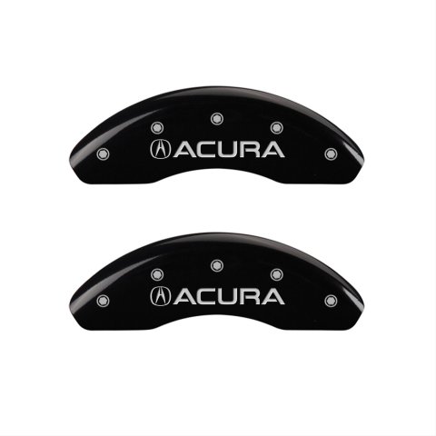 MGP 4 Caliper Covers Engraved Front & Rear Acura Black finish silver ch