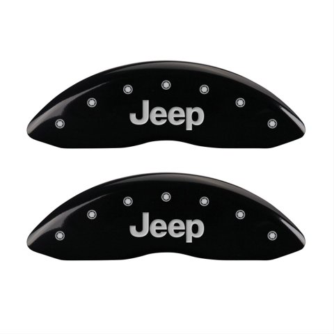 MGP 4 Caliper Covers Engraved Front & Rear JEEP Black finish silver ch