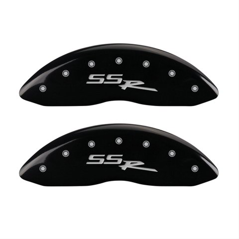 MGP 4 Caliper Covers Engraved Front & Rear SSR Black finish silver ch