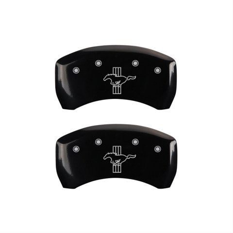 MGP 4 Caliper Covers Engraved Front Mustang Engraved Rear S197/Bar & Pony Black finish silver ch