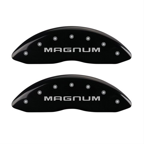 MGP 4 Caliper Covers Engraved Front & Rear Magnum Black finish silver ch