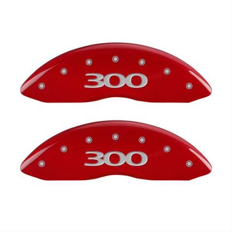MGP 4 Caliper Covers Engraved Front & Rear 300 Red finish silver ch