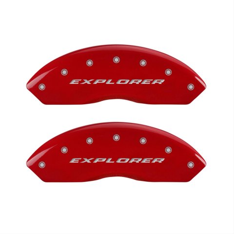 MGP 4 Caliper Covers Engraved Front & Rear Explorer Red finish silver ch