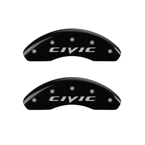 MGP Front set 2 Caliper Covers Engraved Front 2015/Civic Black finish silver ch