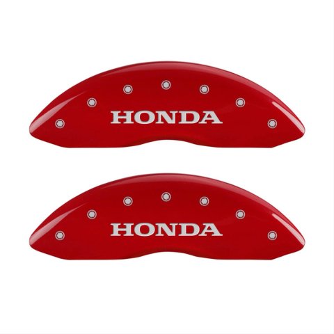 MGP 4 Caliper Covers Engraved Front Honda Engraved Rear H Logo Red finish silver ch
