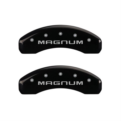MGP 4 Caliper Covers Engraved Front & Rear Magnum Black finish silver ch