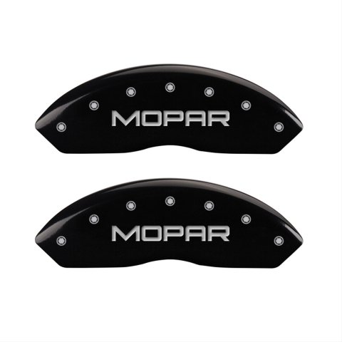 MGP 4 Caliper Covers Engraved Front & Rear MOPAR Black finish silver ch