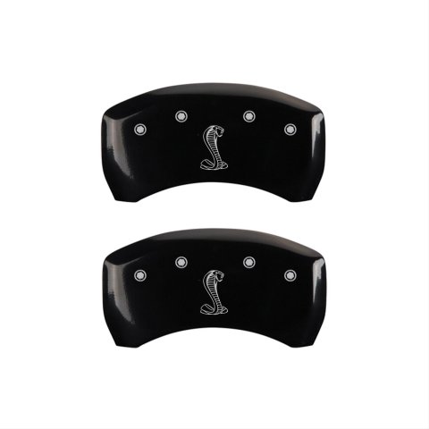 MGP Rear set 2 Caliper Covers Engraved Rear Snake Black finish silver ch
