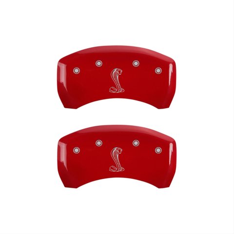 MGP Rear set 2 Caliper Covers Engraved Rear Snake Red finish silver ch