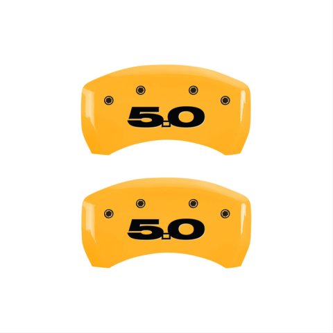 MGP Rear set 2 Caliper Covers Engraved Rear 50 Yellow finish black ch