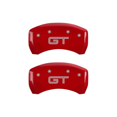 MGP Rear set 2 Caliper Covers Engraved Rear S197/GT Red finish silver ch