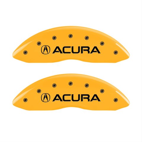 MGP 4 Caliper Covers Engraved Front & Rear Acura Yellow finish black ch
