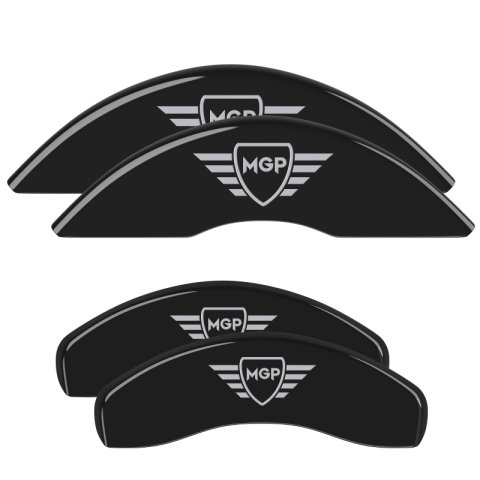 MGP 4 Caliper Covers Engraved Front & Rear MGP Black finish silver ch