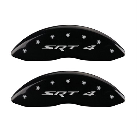 MGP Front set 2 Caliper Covers Engraved Front SRT4 Black finish silver ch
